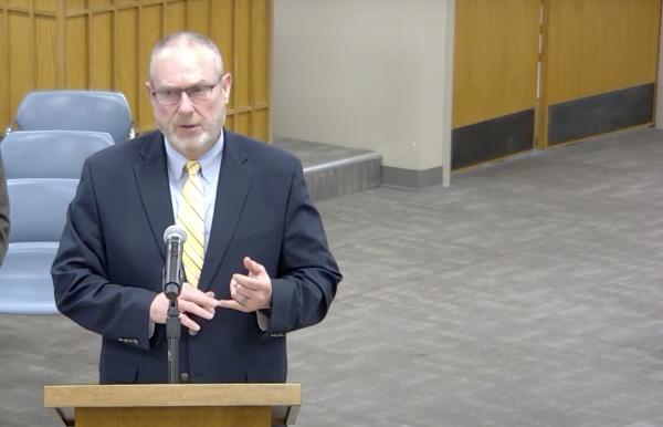 County Administrator Joey Brown addresses the Liberty County Board of Commissioners, April 24, 2024. Credit: Liberty County Board of Commissioners