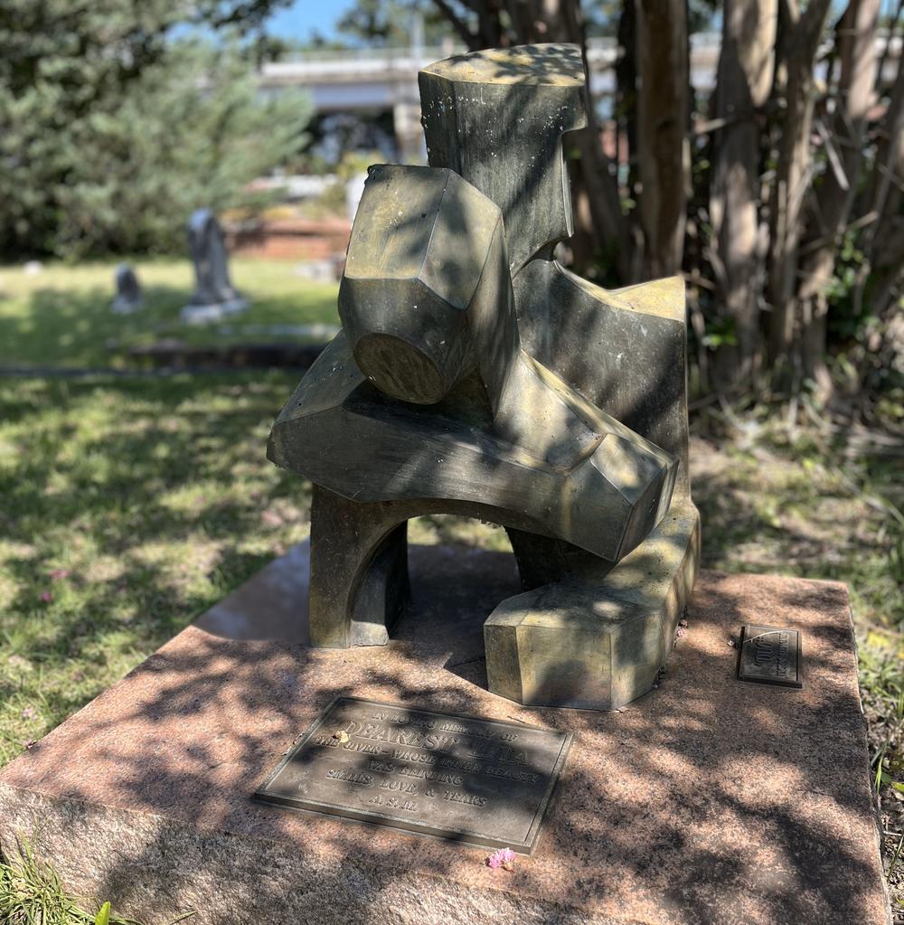 A sculpture honoring Lita McClinton at her family's plot at Atlanta's Oakland Cemetery.
