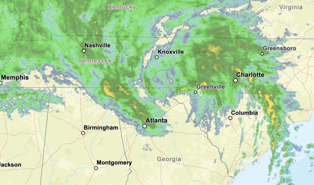 STorm Helene moves across Georgia at 8 a.m. on Friday, Sept. 27, 2024.