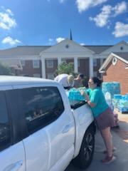  Storm aid goods are loaded at Douglas First Methodist Church. Photo courtesy Douglas First Methodist Church