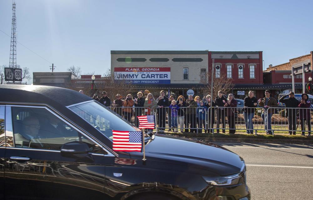 Jimmy Carter's hearse in Plains