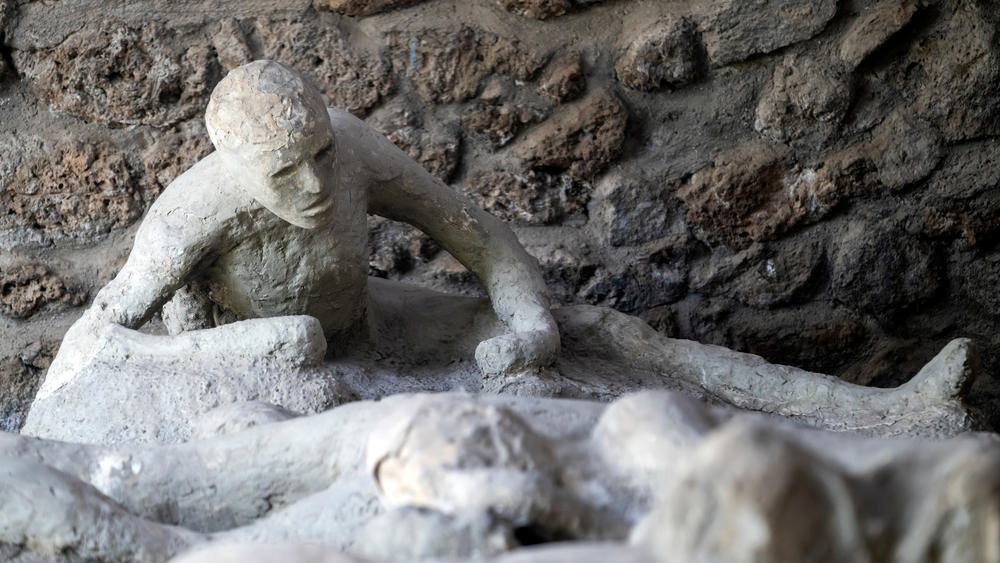 Cast of a victim in Pompeii.