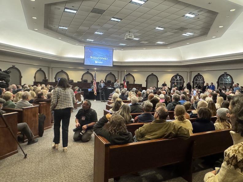 U.S. Rep. Rich McCormick holds a town hall meeting Feb. 20, 2025. Sarah Kallis / GPB News