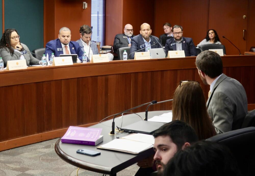 Charlene McGowan, general counsel for the Georgia Secretary of State, and State Election Director Blake Evans urged Senate Ethics Committee members Wednesday to not ditch the current voter registration sharing database. Stanley Dunlap/Georgia Recorder