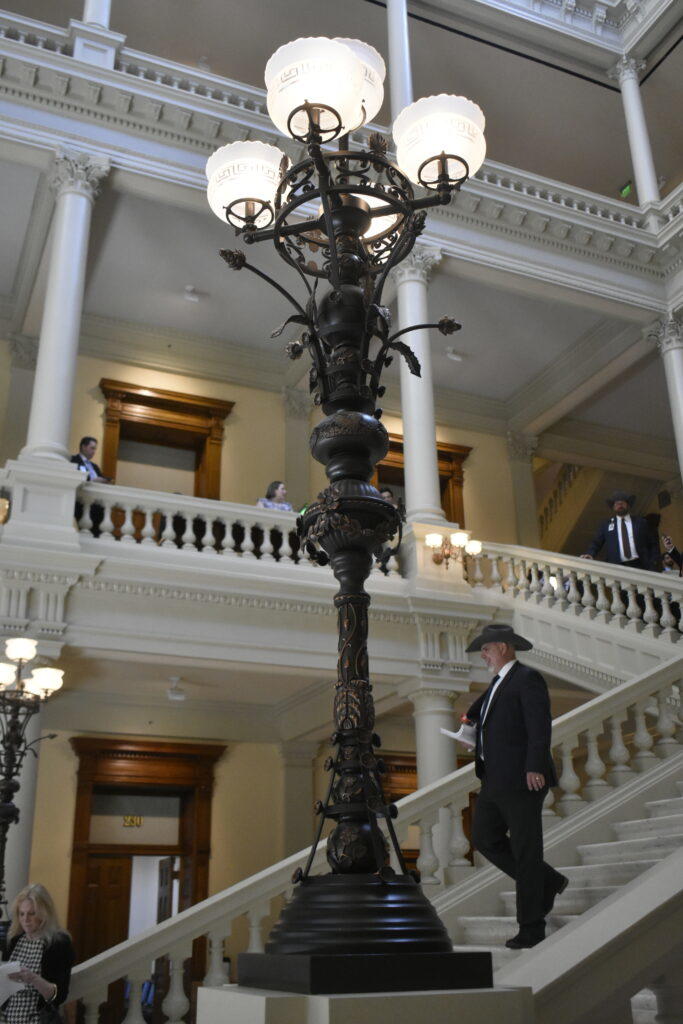 Cherokee rose on light fixtures in Capitol. Ross Williams/Georgia Recorder