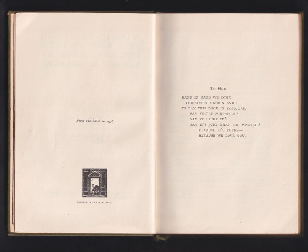 A page from the Rare Winnie The Pooh Collectible Book
