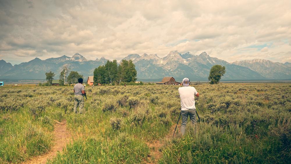 View Finders co-hosts Chris and Paul at the Tetons in Wyoming.