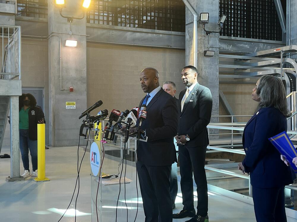 Atlanta Watershed Commisioner Al Wiggins Jr. shared updates on the city's 20 year water system overhaul plan at the Shirley Clarke Franklin Pumping Station on March 18, 2025.