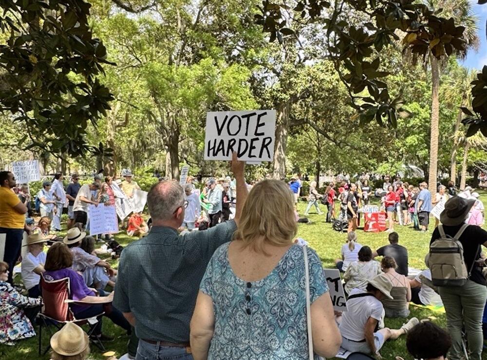 In Savannah participants begin to gather at Forsyth Park in the early afternoon of April 5, 2025.