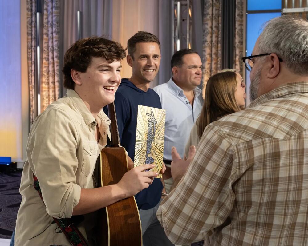 Lovett’s Slater Nalley (left) has made it to Hollywood Week on “American Idol.” (Photo by Disney/Eric McCandless)