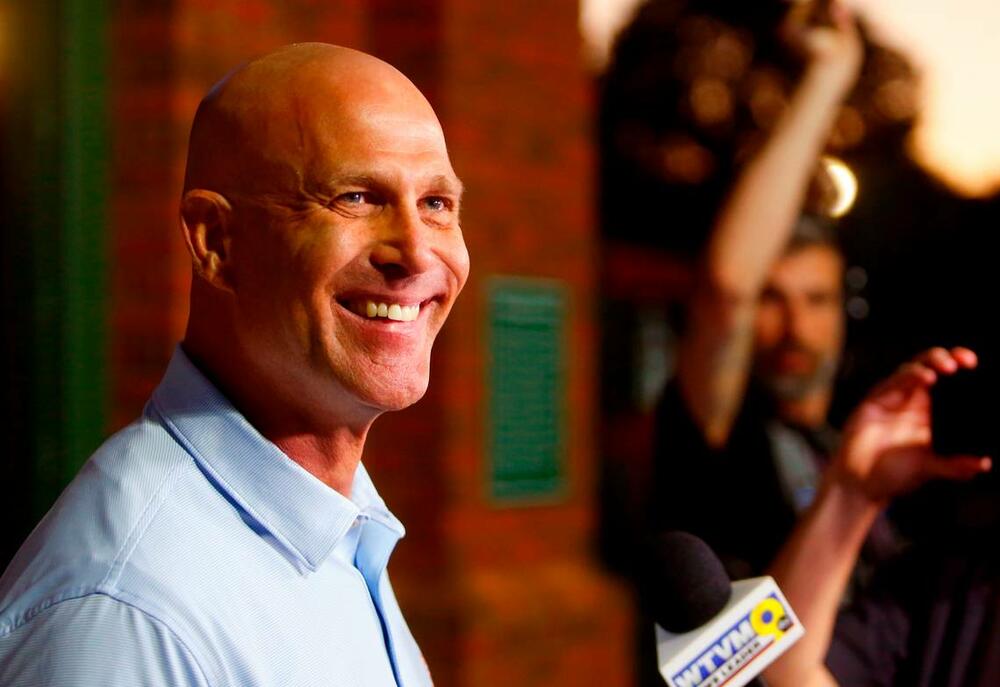 Tim Hudson, a longtime Atlanta Braves pitcher and Phenix City native, speaks with reporters Tuesday evening while attending the Columbus Clingstones home opener at Synovus Park in Columbus, Georgia. Mike Haskey/Ledger-Enquirer