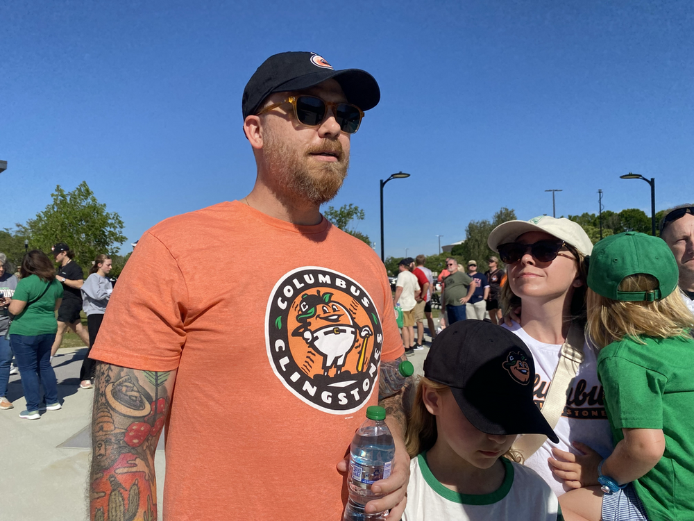 The Spencer family, in attendance for the first Columbus Clingstones home game. Mike Haskey/Ledger-Enquirer