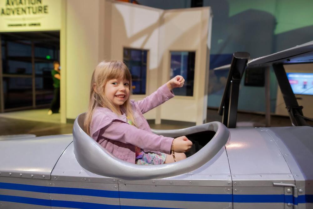 Interactive elements in the Legacy Hangar at the Delta Flight Museum. Photographs by Isadora Pennington.