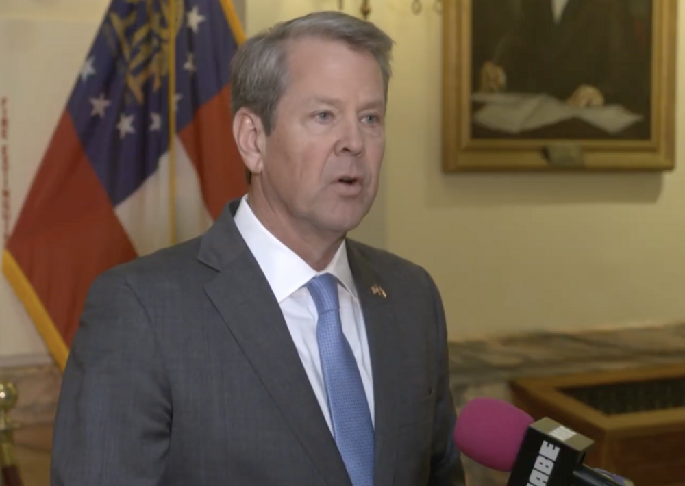 Georgia Gov. Brian Kemp speaks at the Capitol after signing the Religious Freedom Restoration Act on Friday, April 4, 2025. Based on federal law by the same name, SB 36 prevents state and local governments from impeding religious expression. Kemp said the step will ensure Georgia is "no place for hate." Credit: Screenshot