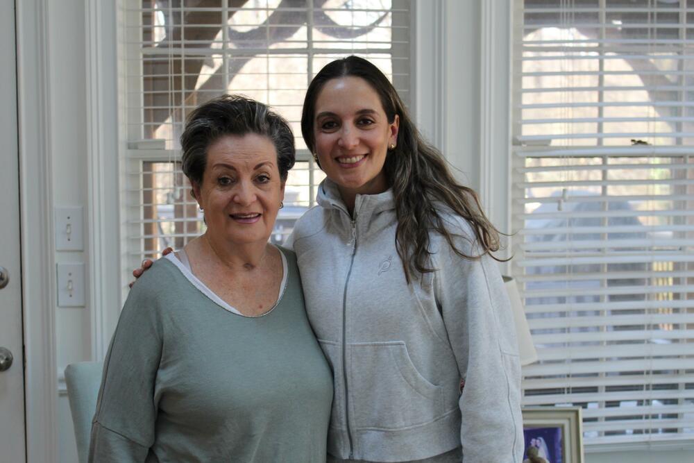 Luz Ospina and her daughter, Linda Perez, in their home Feb. 7, 2025.