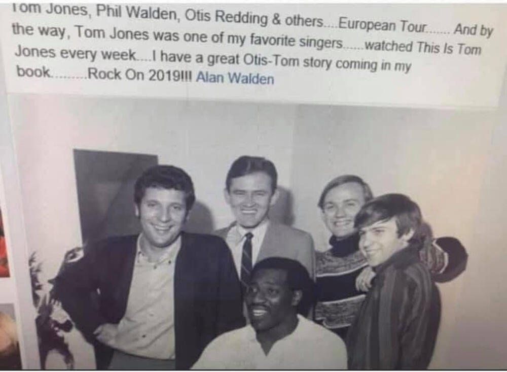 Tom Jones, Phil Walden, Otis Redding and others during his European Tour.