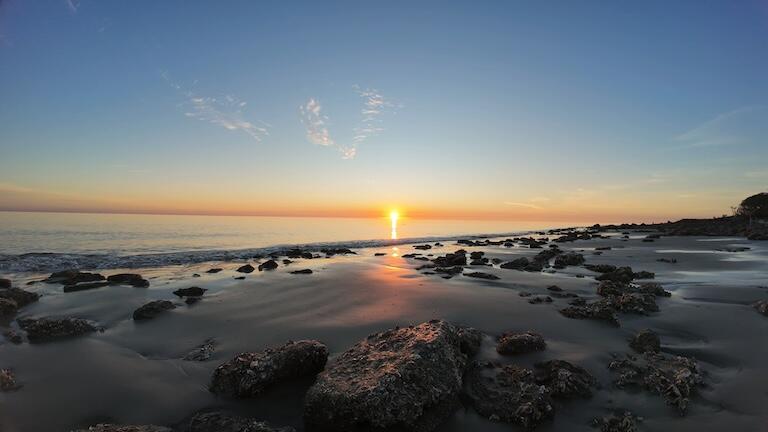 A rocky shore.