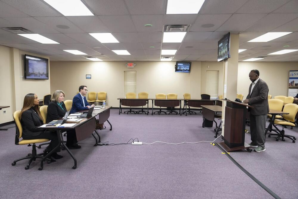 Only about a dozen people attended a March meeting about the Georgia Pathways program in Cordele, in remote Southwest Georgia. Health advocates say the poorly publicized event illustrates how weak the state’s outreach to Black and disadvantaged communities has been. Credit: Nicole Craine for ProPublica