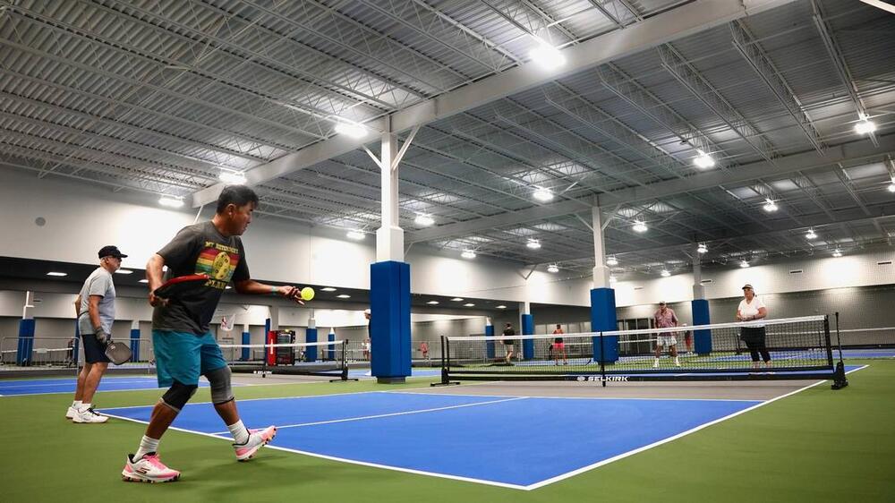 The Macon Pickleball Association got to test the Rhythm and Rally Sports and Events facility on Nov. 18 to help get the facility ready to open by playing on every court for several hours to test the equipment and facility. Stephanie Shadden, For Macon-Bibb County/Special to The Telegraph