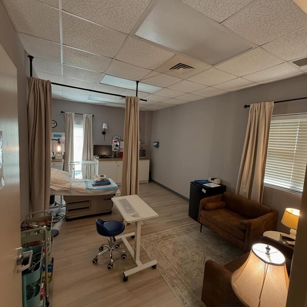An exam room for survivors of violence and assault at the Bridging Hope center in Gainesville.