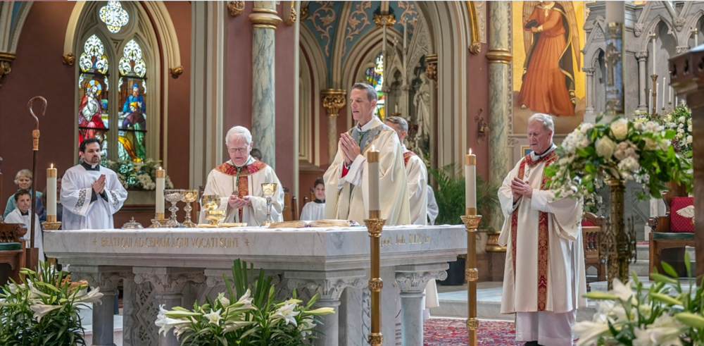 Bishop Stephen D. Parkes, Bishop of the Diocese of Savannah, presides over a mass at at the Cathedral Basilica of Saint John the Baptist.