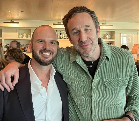 Author M.O. Walsh (left) with actor Chris O'Dowd, who plays Dusty in The Big Door Prize (Apple TV).