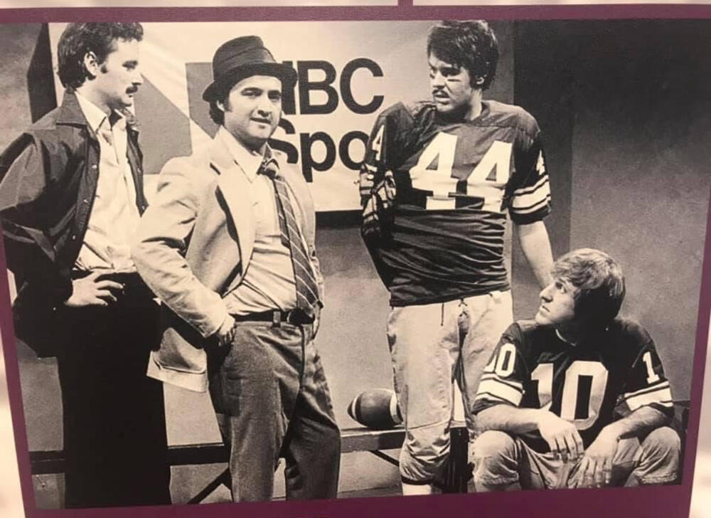 Frank Tarkenton on a TV set.