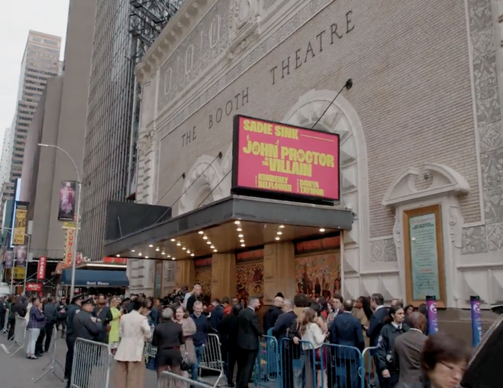 Crowds arrive on opening night of the Broadway play John Proctor is the Villain on April 14, 2025.