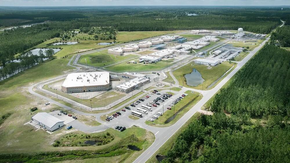 The Folkston ICE Processing Center and the D. Ray James Correctional Facility in Folkston, on July 2, 2025. Credit: Justin Taylor/The Current GA/CatchLight Local