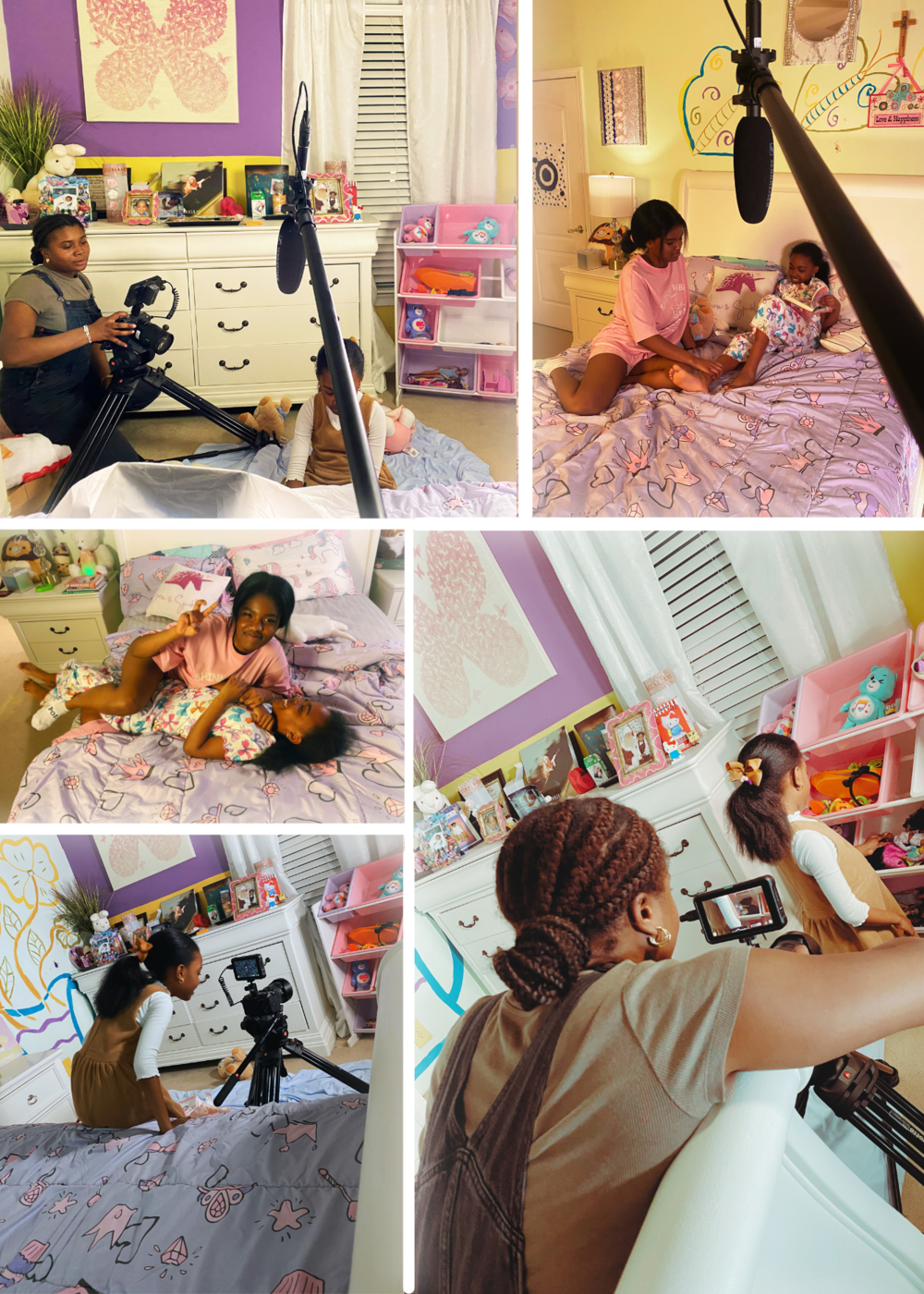 Collage of Behind the Scenes from Barbie Talks Film