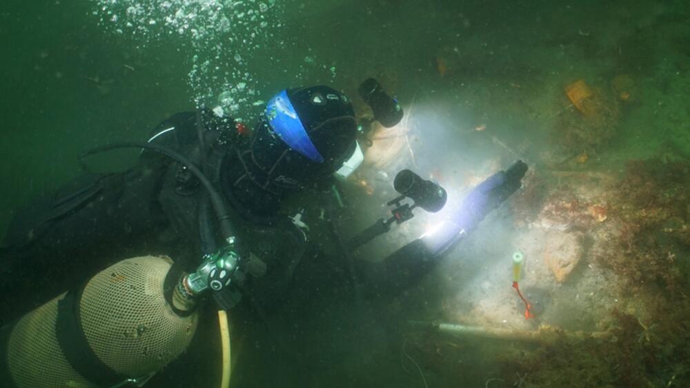 A diver with Project Recovery surveys the wreckage of a B-24 Liberator. Credit: Project Recovery