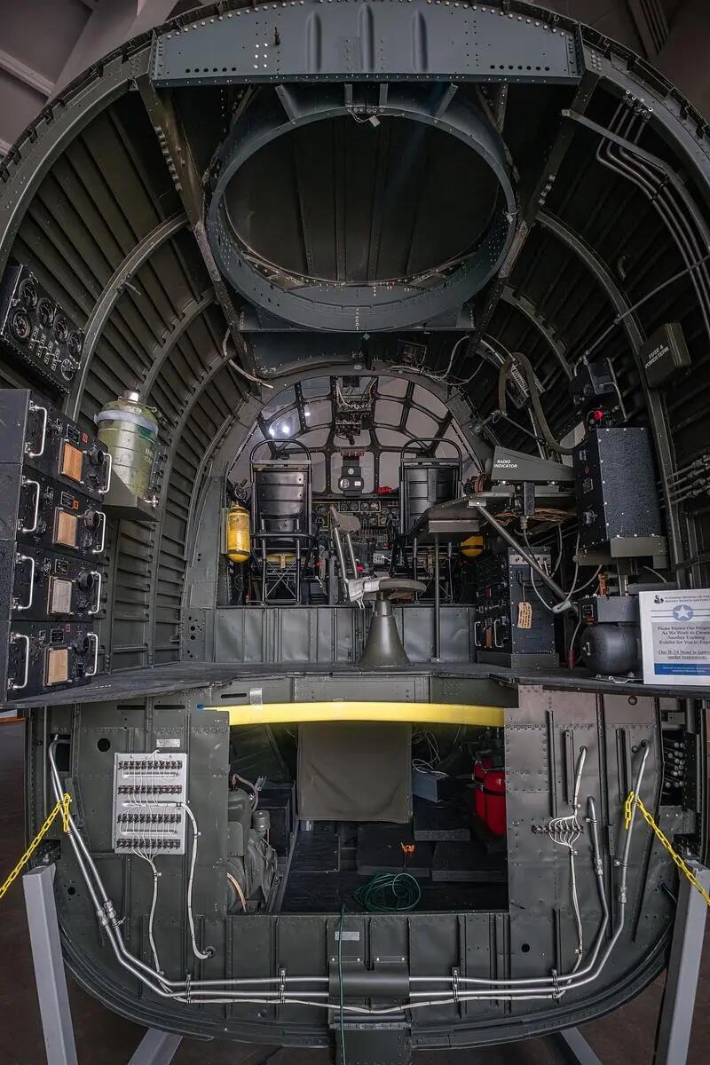 The inside of the nose section of a B-24 “Liberator” at the Mighty Eighth Air Force Museum in Savannah, on July 18, 2025. Credit: Justin Taylor/The Current GA/CatchLight Local