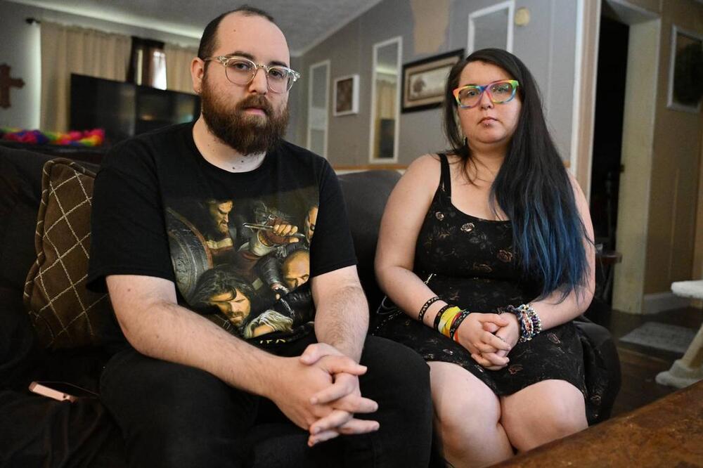 John Mitchell, 32, and Chris Mitchell, 28, from Jones County, Georgia, pose for a portrait on Monday, June 16, 2025, in Macon, Georgia. Their mother Alma Bowman was detained by ICE for a second time in March. Katie Tucker/The Telegraph