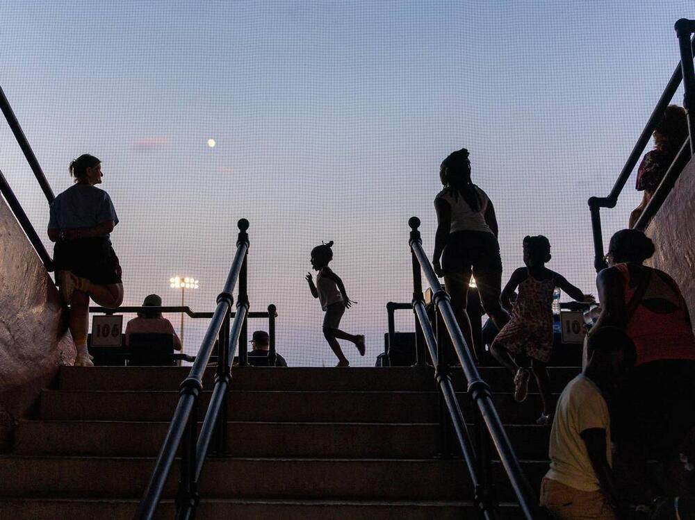 Attendees climb the stairs to Luther Williams during the Coastal Plains League All-Star Game on Monday, July 7, 2025, at Luther Williams Field in Macon, Georgia. The summer baseball collegiate Coastal Plains League, which includes the Macon Bacon, hosted its annual All-Star Game in Macon this year for the first time in the game’s 24 year history. Carly Lenhardt/The Telegraph