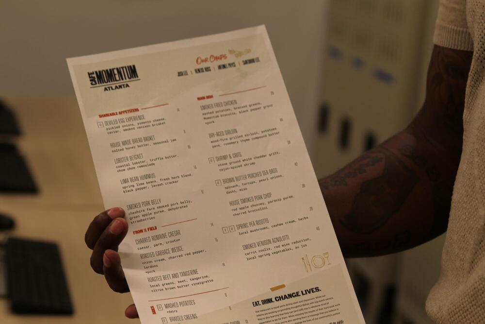 Menu at Cafe Momentum Atlanta