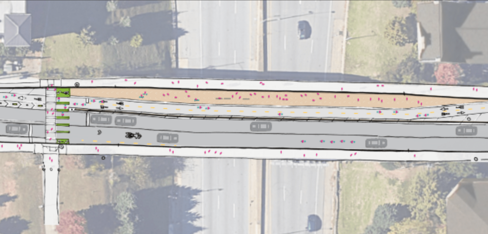 A rendering of the improvements to the Jackson Street Bridge from above. (Courtesy Atlanta Department of Transportation)