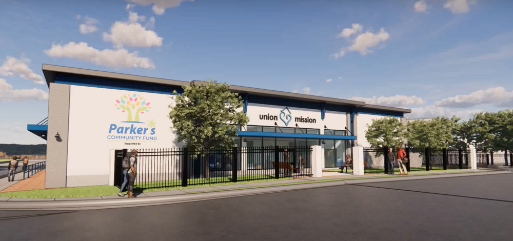 An architectural rendering of the future Union Mission Resource Center in Savannah.