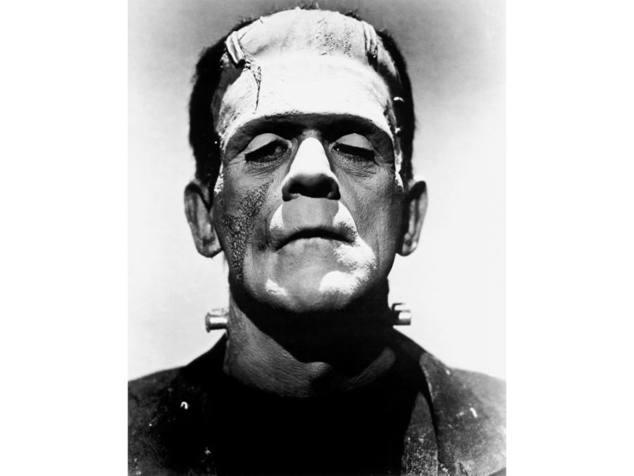 A promotional photo of Boris Karloff as Frankenstein’s monster from Universal Studios “The Bride of Frankenstein.” (Photo via <a