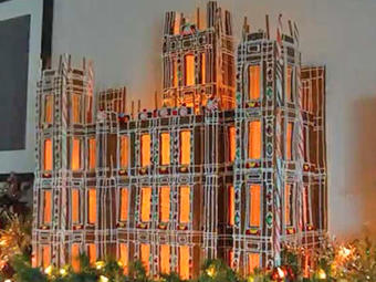 This is a gingerbread  house replica of Downton Abbey.