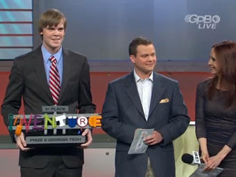 ChewBots inventor Christopher Taylor with the winning trophy