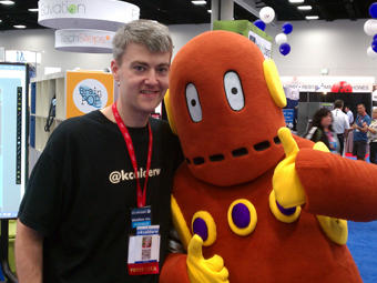 Kyle Calderwood ‏@kcalderw poses with Moby. Photo courtesy twitter.com/Kyle Calderwood ‏@kcalderw.