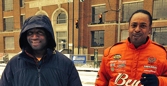 Renelle Rivers and Lamelle Levin stand on Catch out Corner on Ponce de Leon Atlanta. (Image from GPB's Tanya Ott)