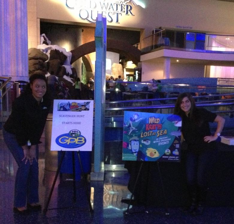 Rachel Daniels and Lara Fawaz at the Georgia Aquarium