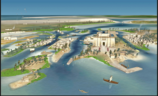 A rendering of what the city may have looked like | Franck Goddio/Hilti Foundation, graphic: Yann Bernard