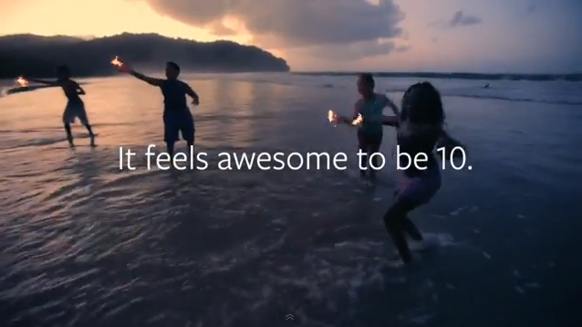 Facebook's video tribute to the exuberance of 10th birthdays.
