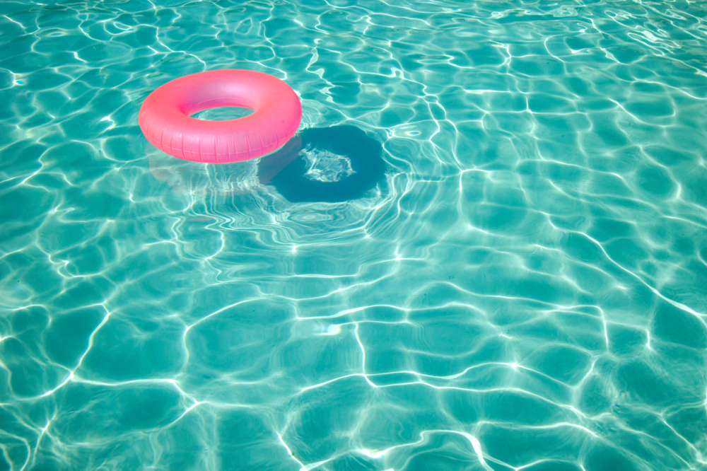 It's time to splash around in the swimming pool! But wait - what's in the water? And no, I'm not talking about the floaty ring.