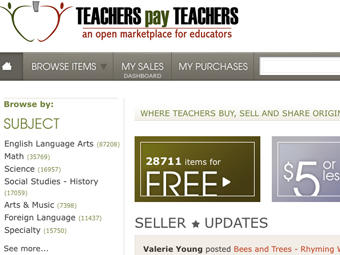 TeachersPayTeachers is a online marketplace where educators can submit and buy lesson plans and materials from each other.