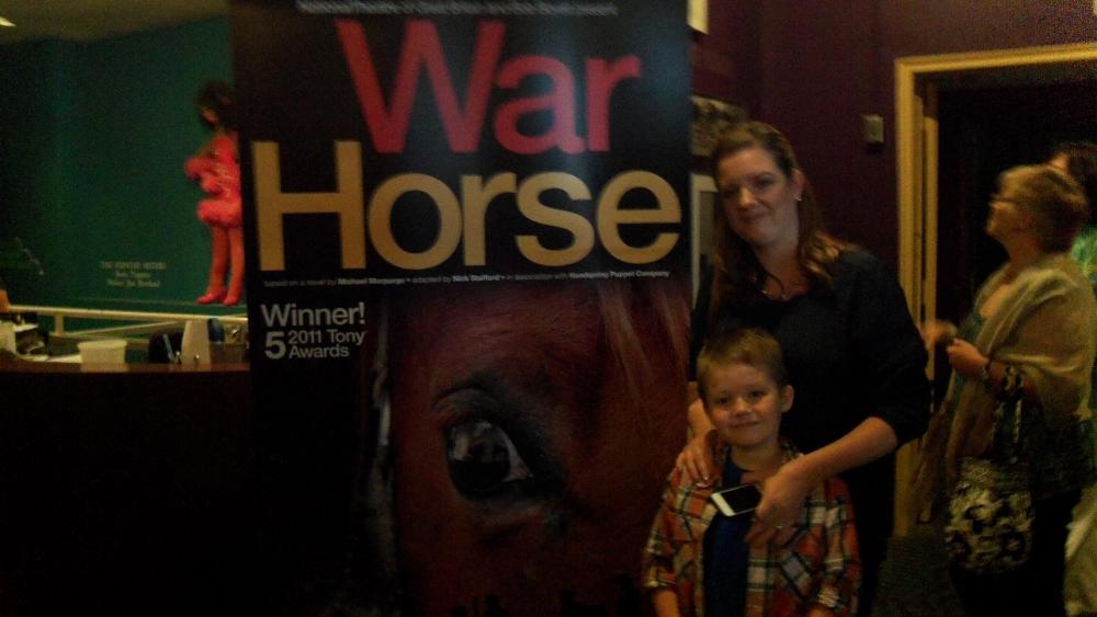 Charity Kinneer and her son Caleb at the meet and greet for "War Horse."