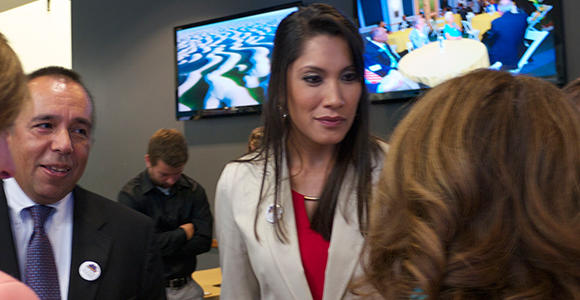 2014 Georgia Teacher of the Year, Amanda Miliner, attends the Get Georgia Reading event. (Photo by Rosemary Jean-Louis).