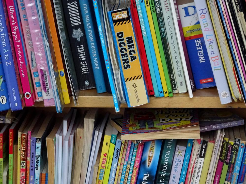 Books on a bookshelf